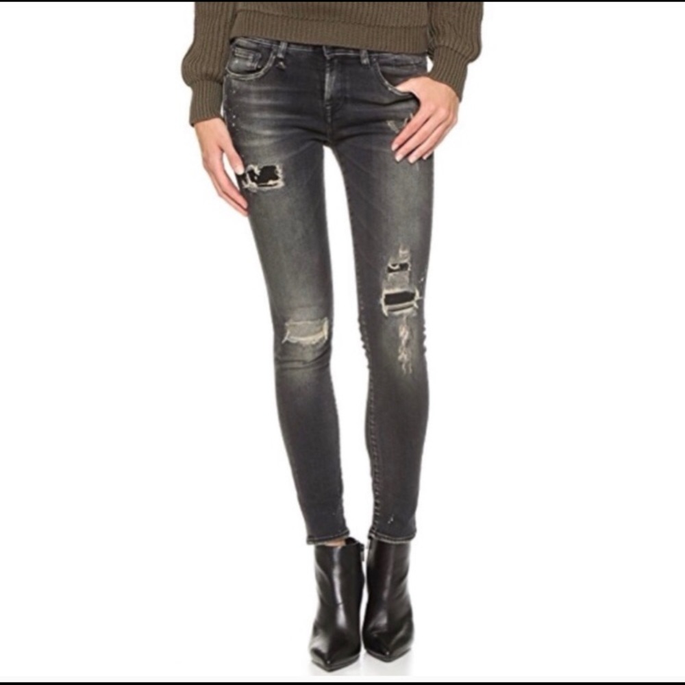 R13 Allison Crop..black jeans